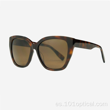 Gafas de sol de acetato con montura completa Cat Eye para mujer